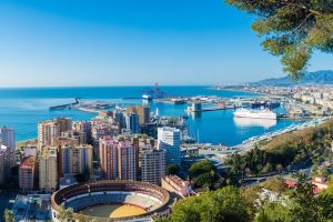 Aerial view of Malaga Spain