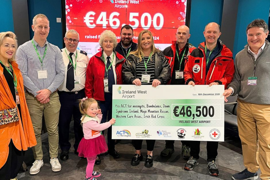 image for ireland west airport raises a record €46,500 for 6 irish charities