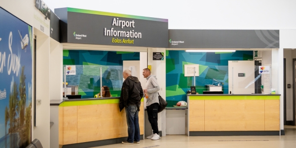 Image of customer information desk at the airport