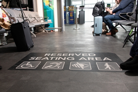 Image of reserved seating area in departures