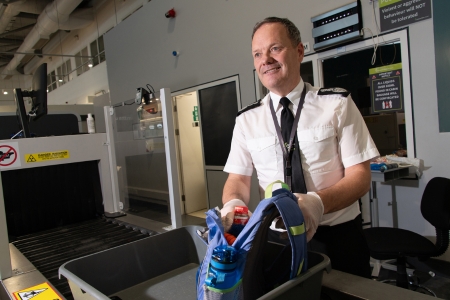 Security officer at security screening