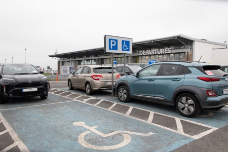 Blue Badge spaces outside Ireland West Airport